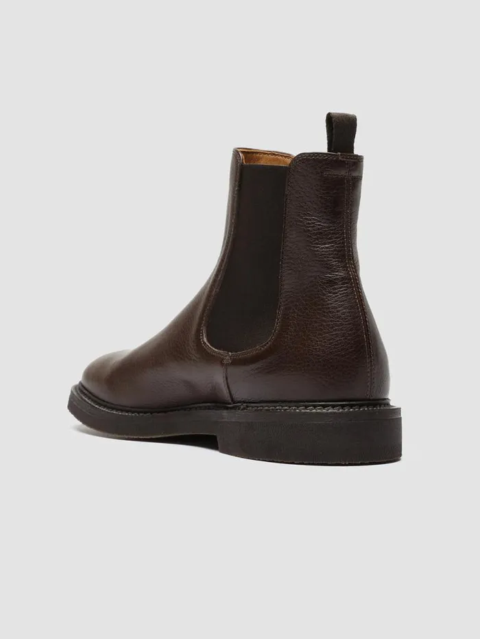Men Officine Creative Footwear HOPKINS FLEXI 204 Brown Leather Chelsea Boots Men Officine Creative Footwear HOPKINS FLEXI 204 Brown Leather Chelsea Boots