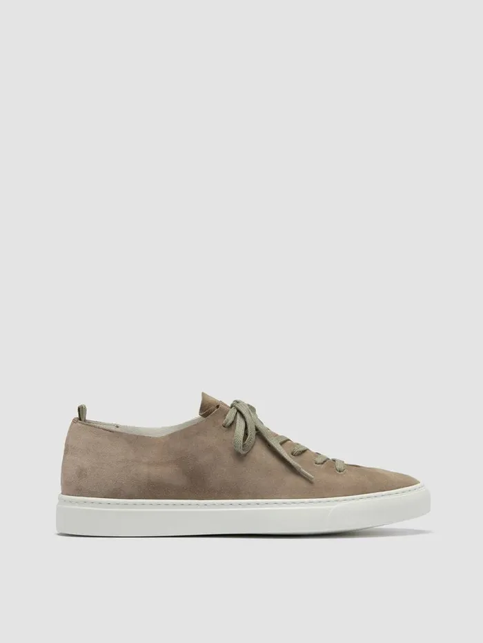 Men Officine Creative Footwear LEGGERA 001 Taupe Suede Low Top Sneakers