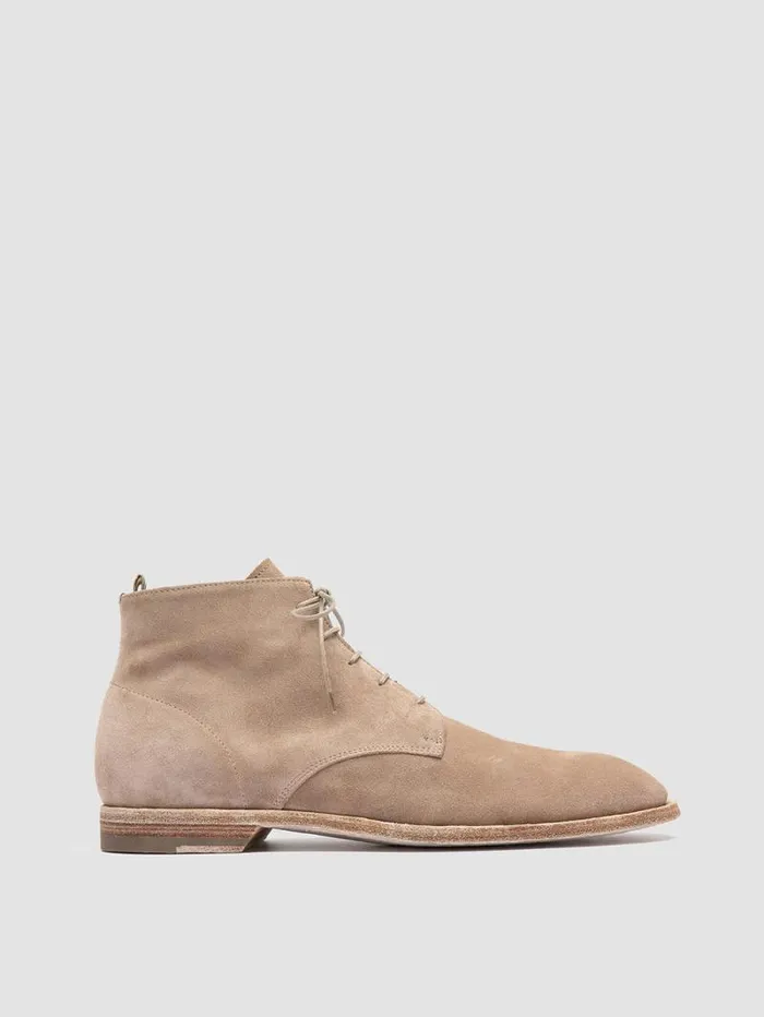 Men Officine Creative Footwear SOUND 003 Taupe Suede Laceup Boots