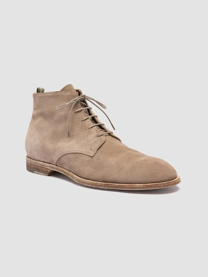 Men Officine Creative Footwear SOUND 003 Taupe Suede Laceup Boots Men Officine Creative Footwear SOUND 003 Taupe Suede Laceup Boots