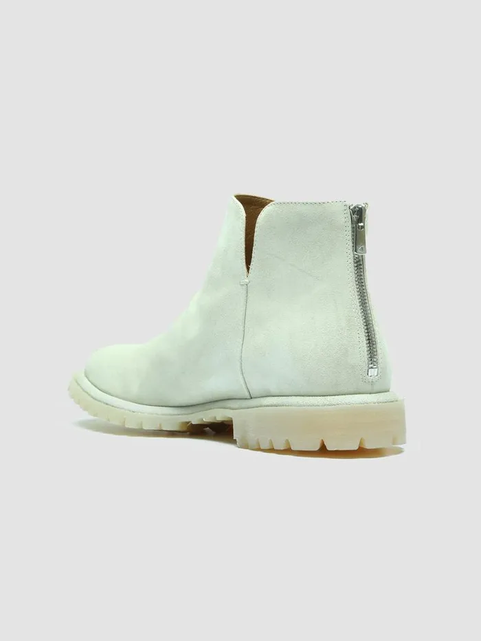 Men Officine Creative Footwear SPECTACULAR 003 White Suede Ankle Boots Men Officine Creative Footwear SPECTACULAR 003 White Suede Ankle Boots