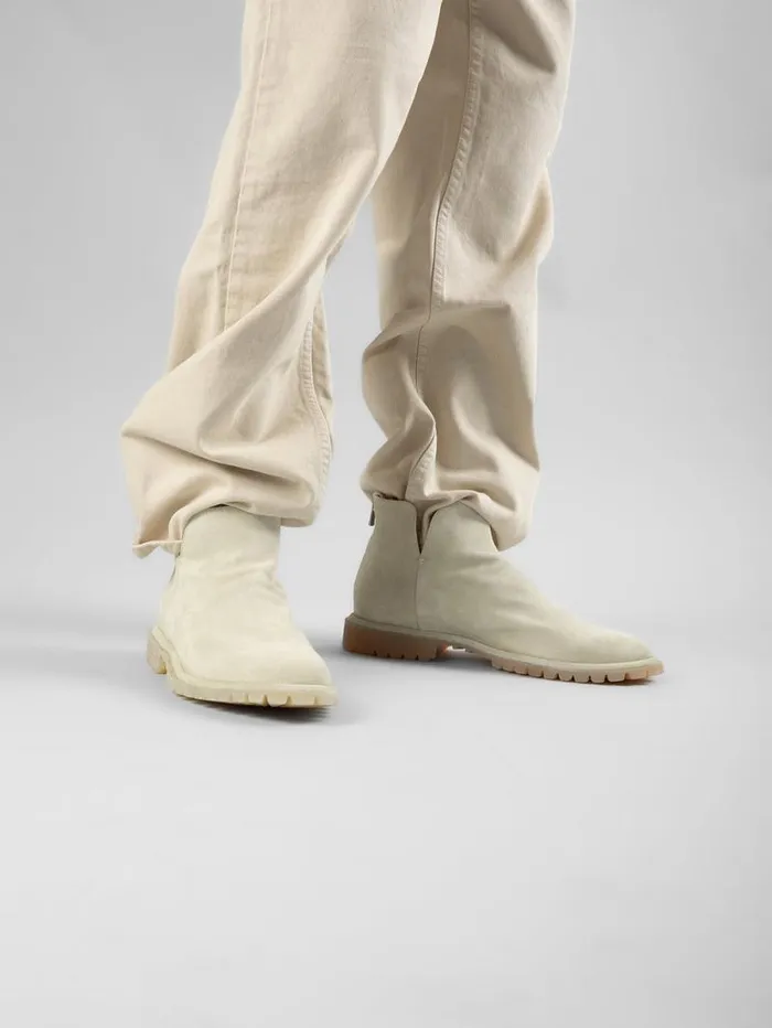 Men Officine Creative Footwear SPECTACULAR 003 White Suede Ankle Boots Men Officine Creative Footwear SPECTACULAR 003 White Suede Ankle Boots