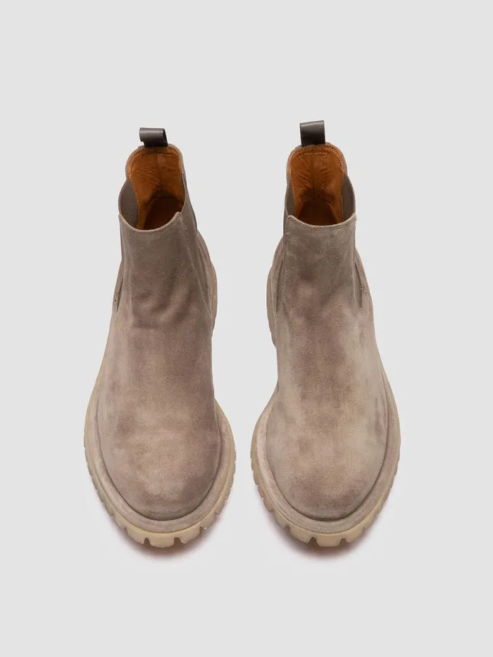 Men Officine Creative Footwear SPECTACULAR 014 Taupe Suede Chelsea Boots Men Officine Creative Footwear SPECTACULAR 014 Taupe Suede Chelsea Boots