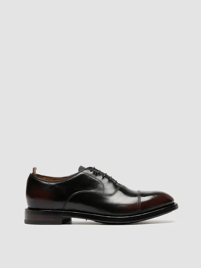 Men Officine Creative Footwear TEMPLE 001 Burgundy Leather Oxford Shoes
