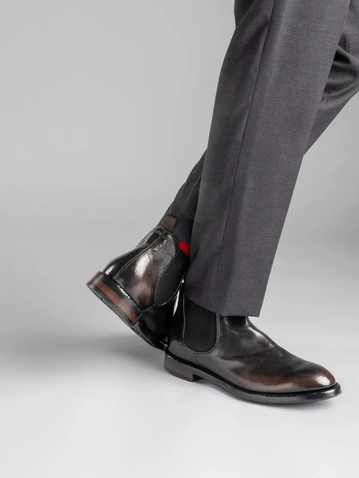 Men Officine Creative Footwear TEMPLE 008 Brown Leather Chelsea Boots Men Officine Creative Footwear TEMPLE 008 Brown Leather Chelsea Boots