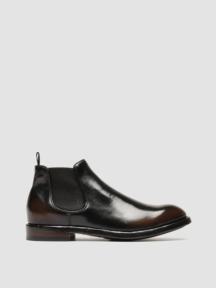 Men Officine Creative Footwear TEMPLE 008 Dark Brown Leather Chelsea Boots