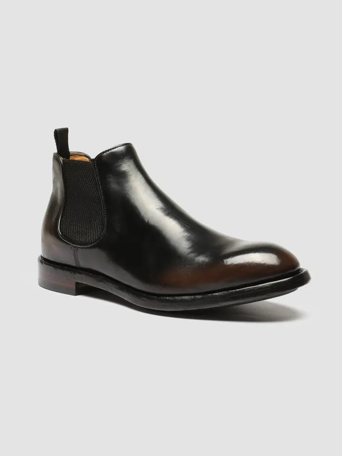Men Officine Creative Footwear TEMPLE 008 Dark Brown Leather Chelsea Boots Men Officine Creative Footwear TEMPLE 008 Dark Brown Leather Chelsea Boots