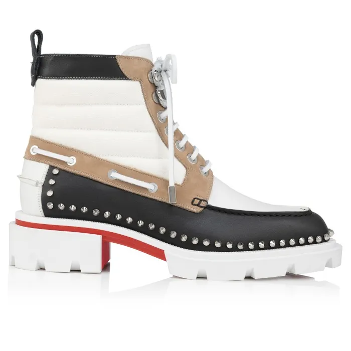 Men Our Steckel Boot Boots 8211 Olona Canva And Nubuck Calf Leather 8211 Black Christian Louboutin Boots