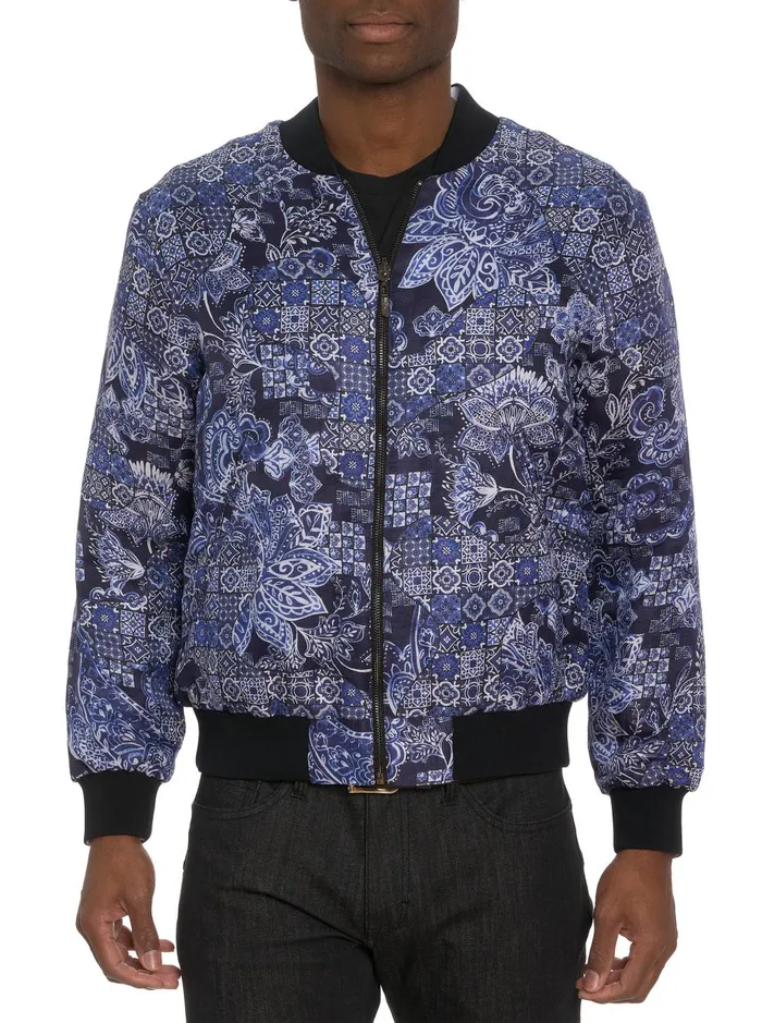 Men Outerwear Robert Graham LIMITED EDITION THE JETSET REVERSIBLE BOMBER JACKET Multi