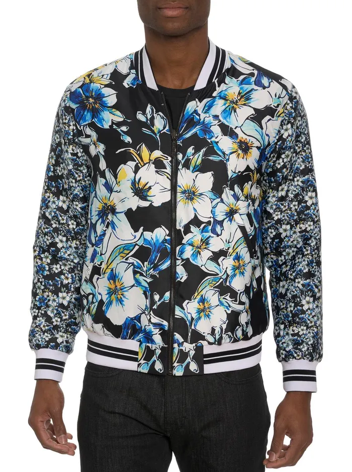 Men Outerwear Robert Graham LIMITED EDITION THE JETSET REVERSIBLE BOMBER JACKET Multi