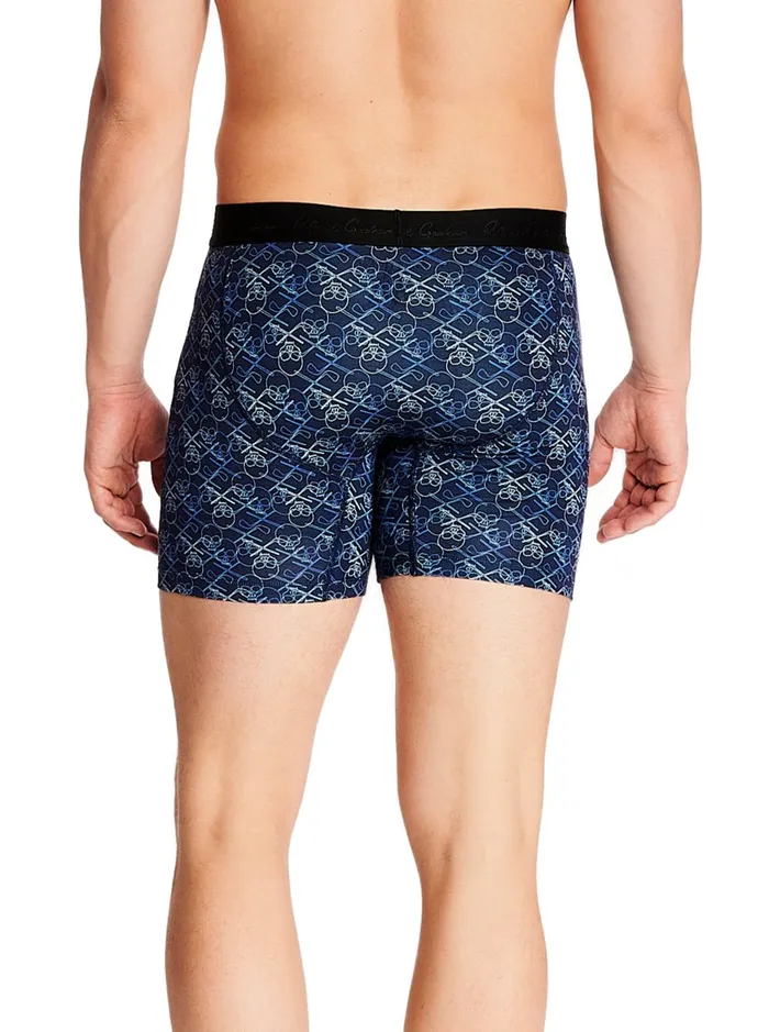 Men Pajamas and Underwear Robert Graham BLUE SKULL BOXER Blue