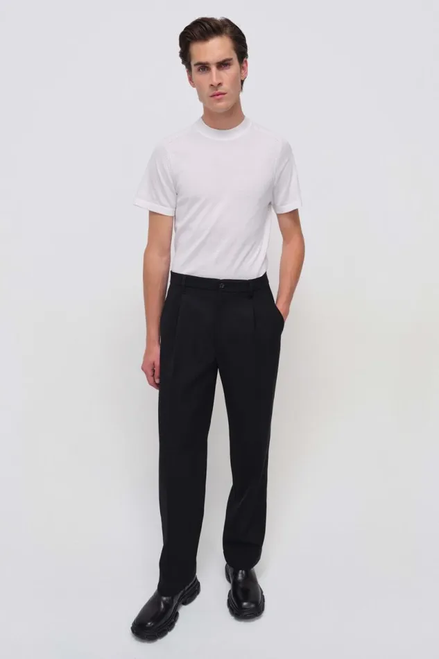 Men Pants and Bottoms Jonathan Simkhai Kane Pants Black Pleated Pants