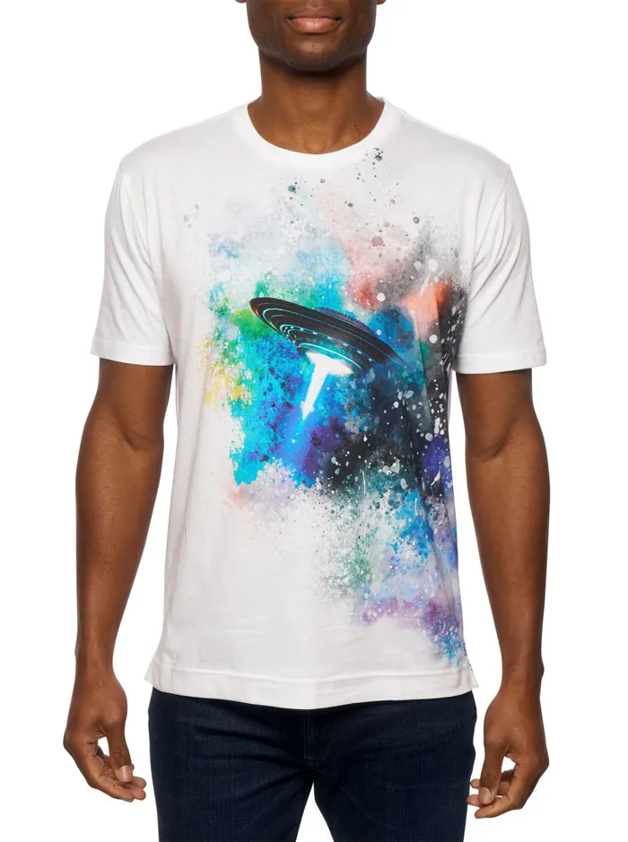 Men Polos and TShirts Robert Graham EXPLOSIVE UFO TSHIRT White