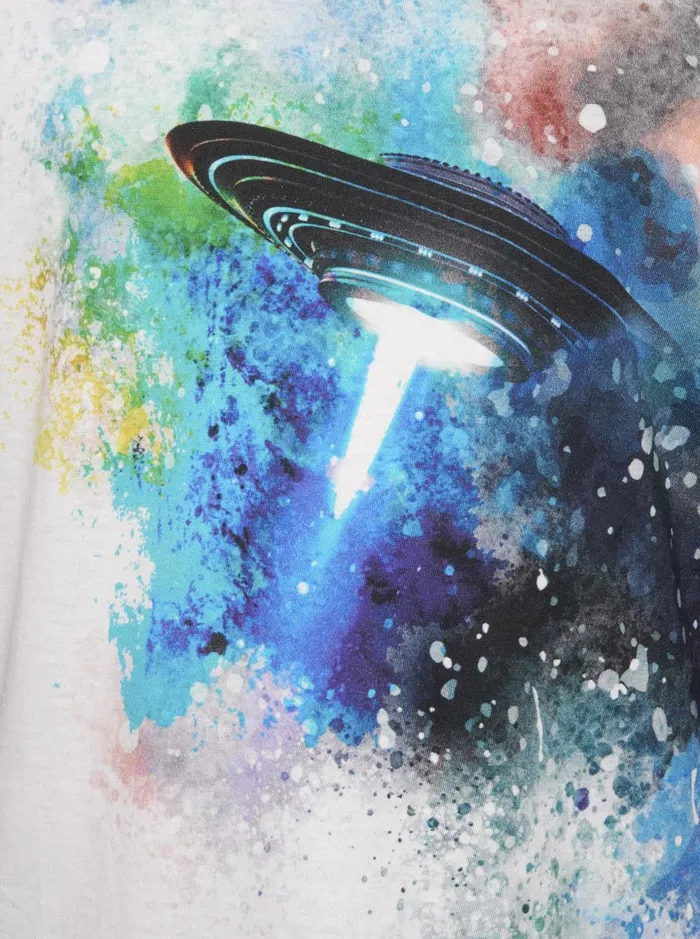 Men Polos and TShirts Robert Graham EXPLOSIVE UFO TSHIRT White