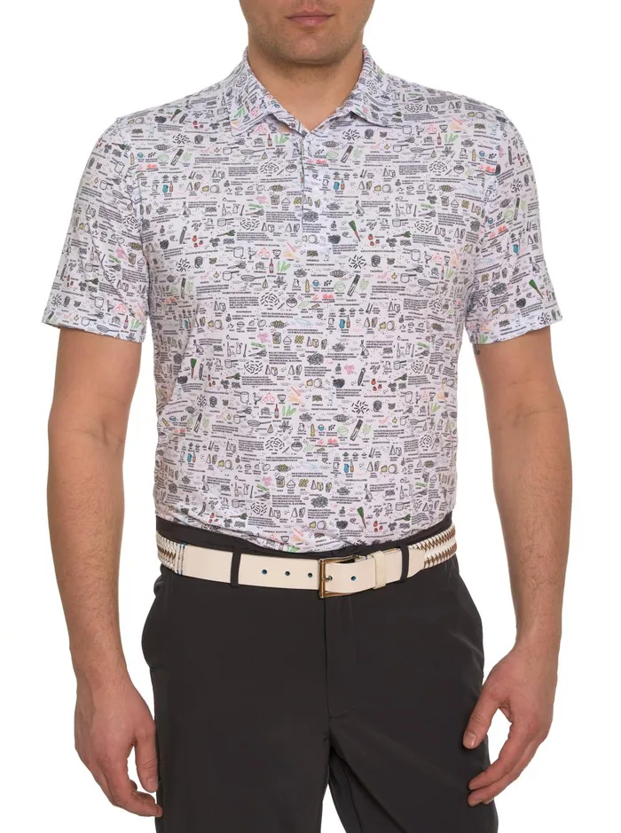 Men Polos and TShirts Robert Graham ITALIAN PASTA PERFORMANCE POLO White