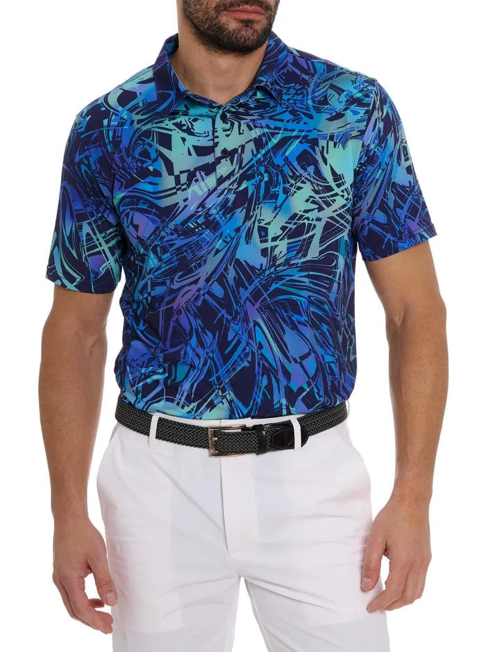 Men Polos and TShirts Robert Graham MESSINA PERFORMANCE POLO Navy