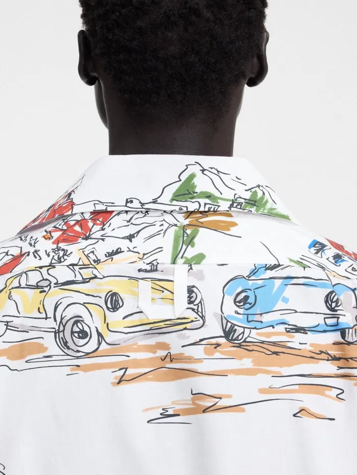 Men Shirts JACQUEMUS The Casaco Shirt Print Capri Cars White Men Shirts JACQUEMUS The Casaco Shirt Print Capri Cars White