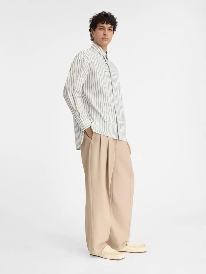 Men Shirts JACQUEMUS The Longsleeve Shirt Print Beige Strip Men Shirts JACQUEMUS The Longsleeve Shirt Print Beige Strip