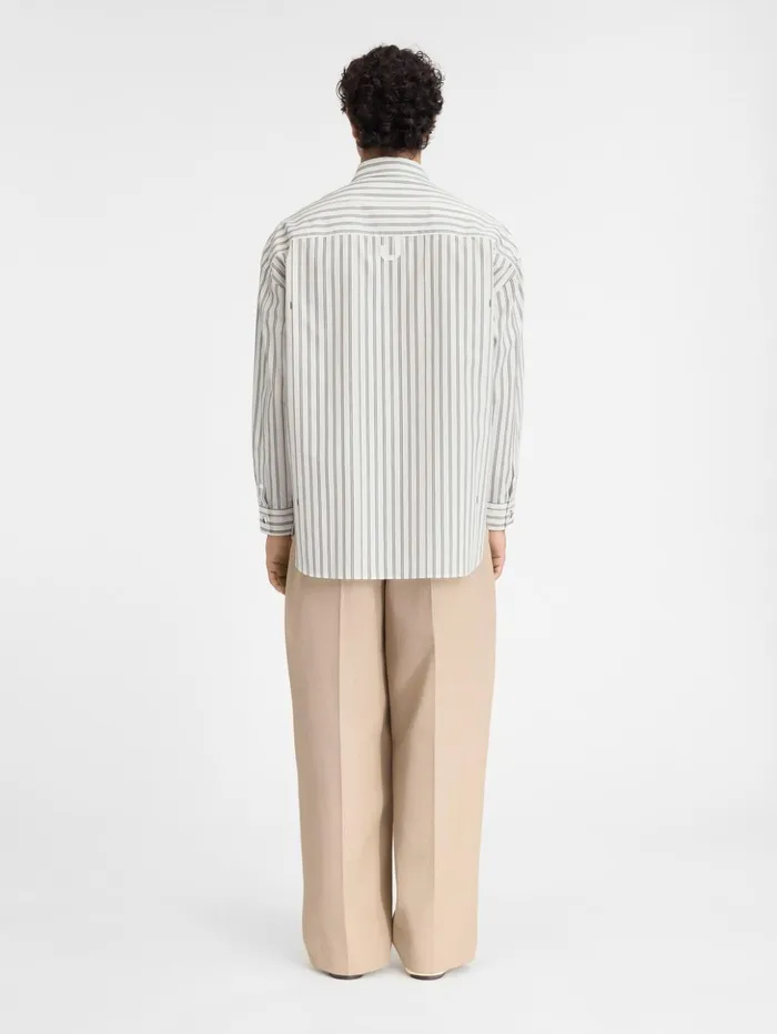 Men Shirts JACQUEMUS The Longsleeve Shirt Print Beige Strip Men Shirts JACQUEMUS The Longsleeve Shirt Print Beige Strip