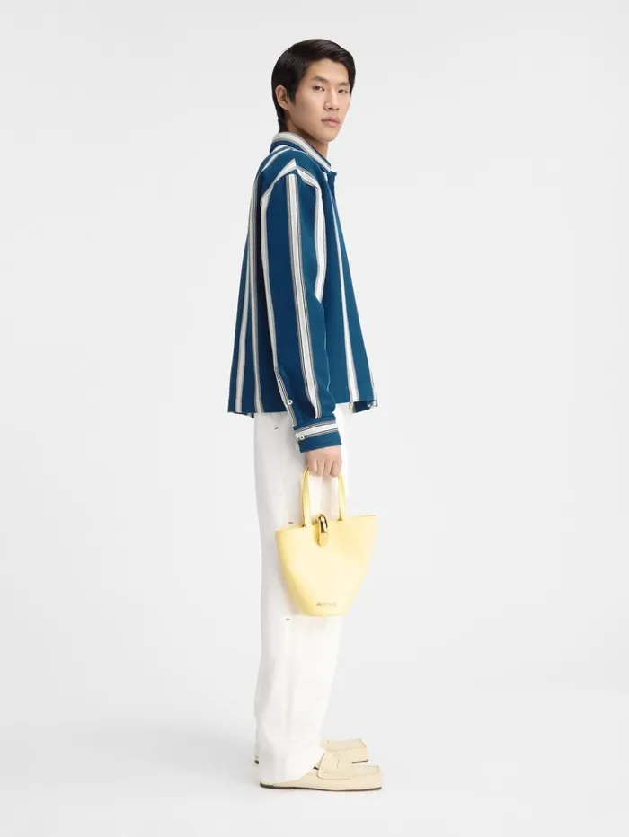 Men Shirts JACQUEMUS The Papier Shirt Jacquard Logo Stripes White Men Shirts JACQUEMUS The Papier Shirt Jacquard Logo Stripes White