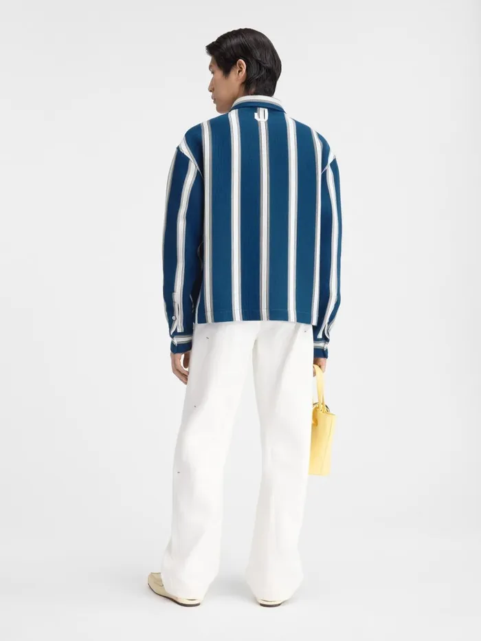 Men Shirts JACQUEMUS The Papier Shirt Jacquard Logo Stripes White Men Shirts JACQUEMUS The Papier Shirt Jacquard Logo Stripes White
