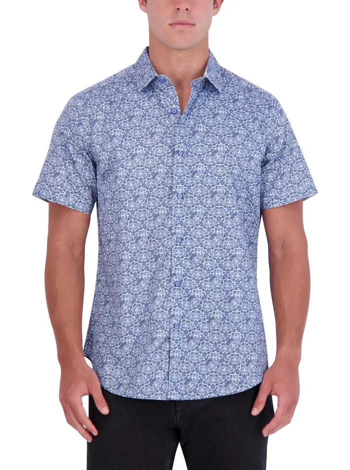 Men Short Sleeve Button Down Shirts Robert Graham BISLEY SHORT SLEEVE BUTTON DOWN SHIRT Blue Men Short Sleeve Button Down Shirts Robert Graham BISLEY SHORT SLEEVE BUTTON DOWN SHIRT Blue