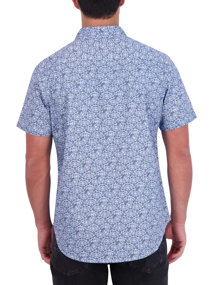 Men Short Sleeve Button Down Shirts Robert Graham BISLEY SHORT SLEEVE BUTTON DOWN SHIRT Blue
