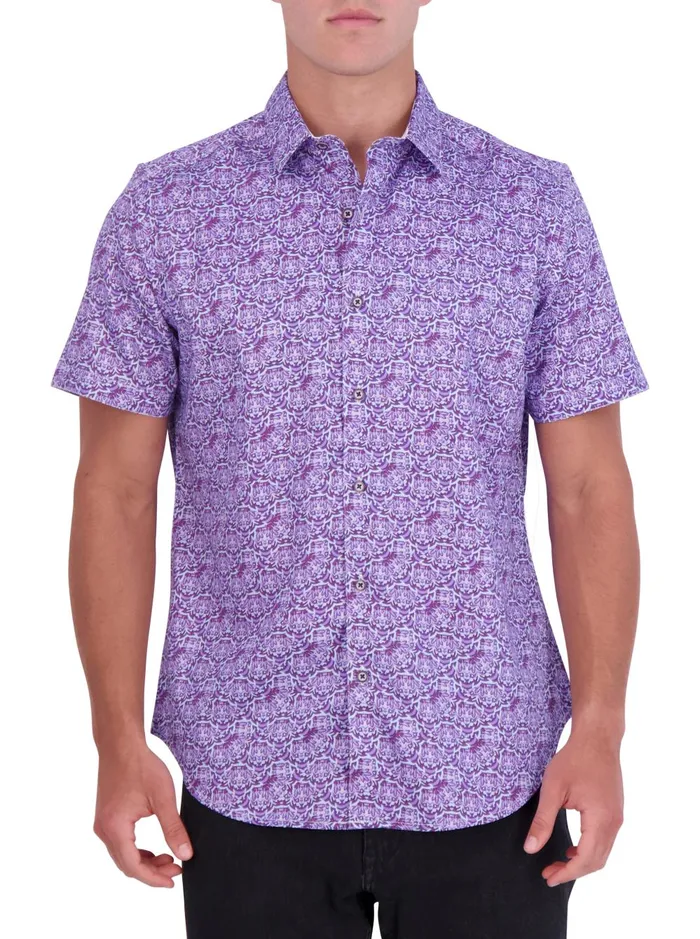 Men Short Sleeve Button Down Shirts Robert Graham BISLEY SHORT SLEEVE BUTTON DOWN SHIRT Blue