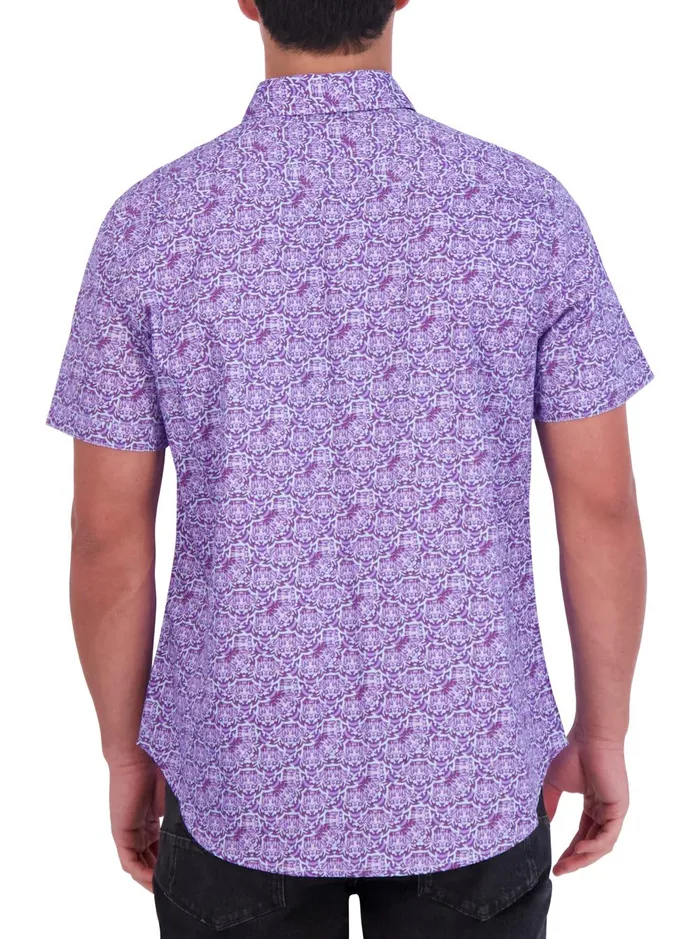 Men Short Sleeve Button Down Shirts Robert Graham BISLEY SHORT SLEEVE BUTTON DOWN SHIRT Blue