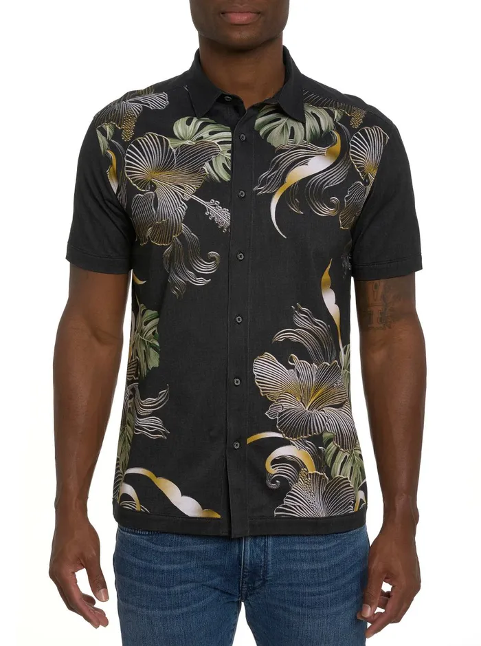 Men Short Sleeve Button Down Shirts Robert Graham ODESSY SHORT SLEEVE KNIT SHIRT White