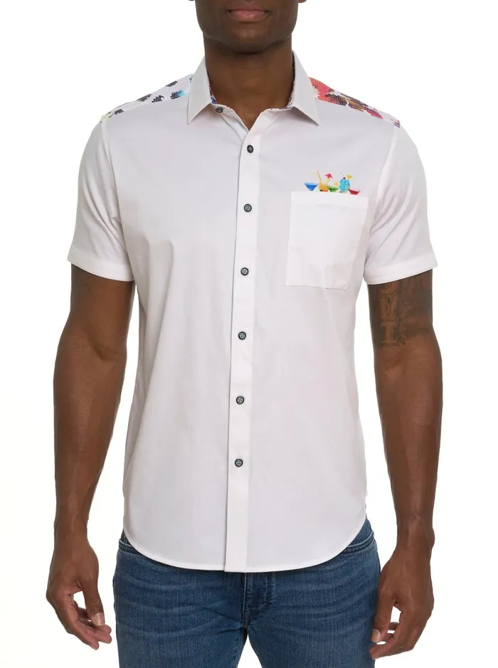 Men Short Sleeve Button Down Shirts Robert Graham SPLASHDOWN SHORT SLEEVE BUTTON DOWN SHIRT Classic