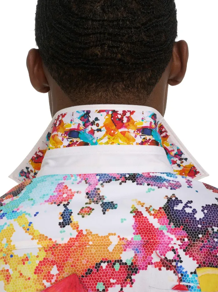Men Short Sleeve Button Down Shirts Robert Graham SPLASHDOWN SHORT SLEEVE BUTTON DOWN SHIRT Classic
