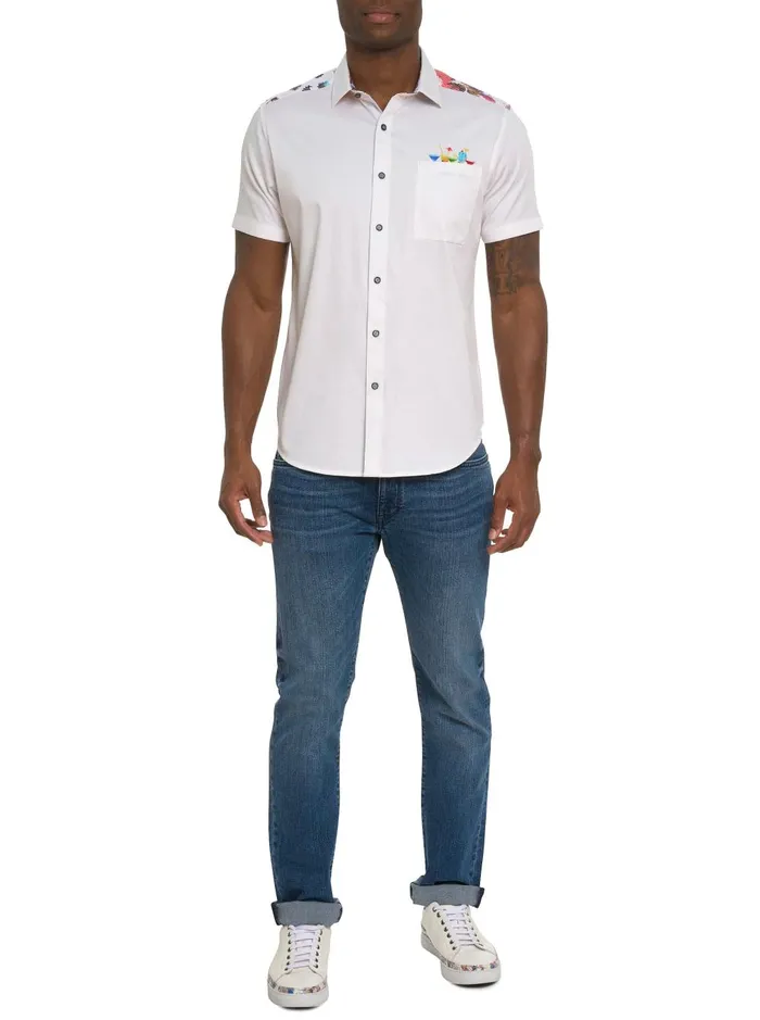 Men Short Sleeve Button Down Shirts Robert Graham SPLASHDOWN SHORT SLEEVE BUTTON DOWN SHIRT Classic