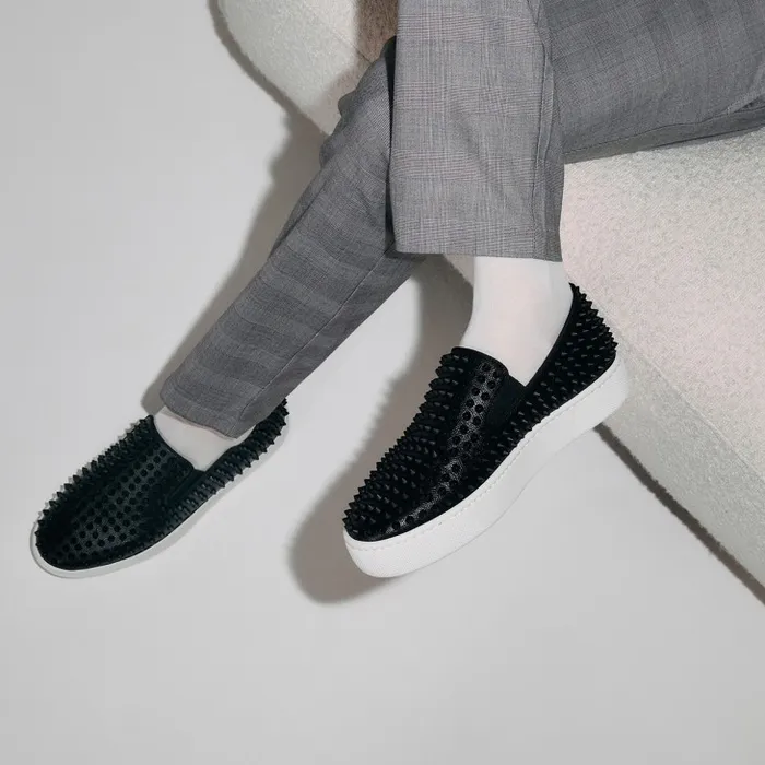 Men Spikeboat Slipon Sneakers 8211 Calf Leather And Spikes 8211 Black Christian Louboutin Sneakers Men Spikeboat Slipon Sneakers 8211 Calf Leather And Spikes 8211 Black Christian Louboutin Sneakers