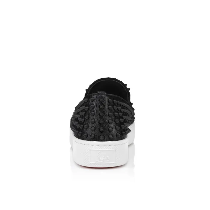 Men Spikeboat Slipon Sneakers 8211 Calf Leather And Spikes 8211 Black Christian Louboutin Sneakers