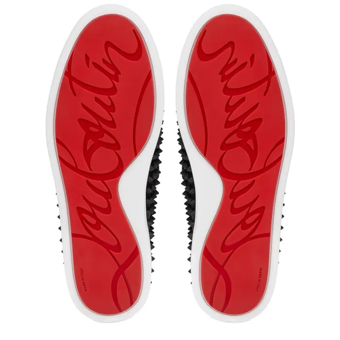 Men Spikeboat Slipon Sneakers 8211 Calf Leather And Spikes 8211 Black Christian Louboutin Sneakers