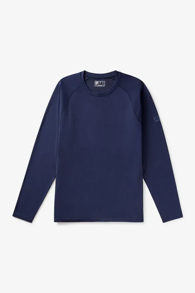 Men Tennis Fila Lucky Ace Seamless Long Sleeve Top 400 Fila Navy