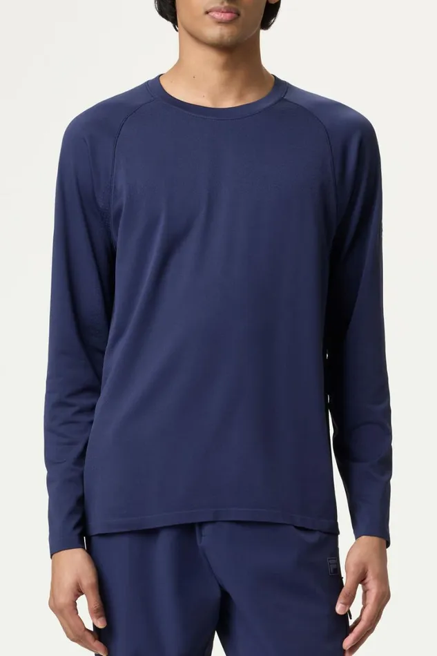 Men Tennis Fila Lucky Ace Seamless Long Sleeve Top 400 Fila Navy Men Tennis Fila Lucky Ace Seamless Long Sleeve Top 400 Fila Navy