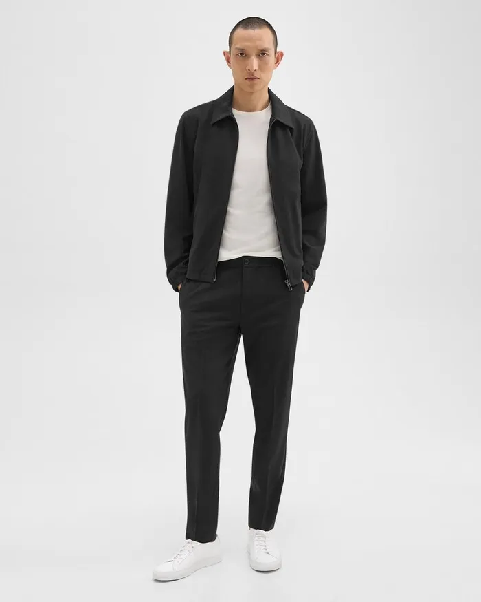 Men Theory Pants Larin Drawstring Pant In Stretch Wool Black