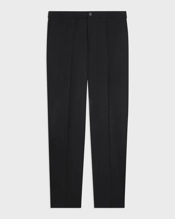 Men Theory Pants Larin Drawstring Pant In Stretch Wool Black