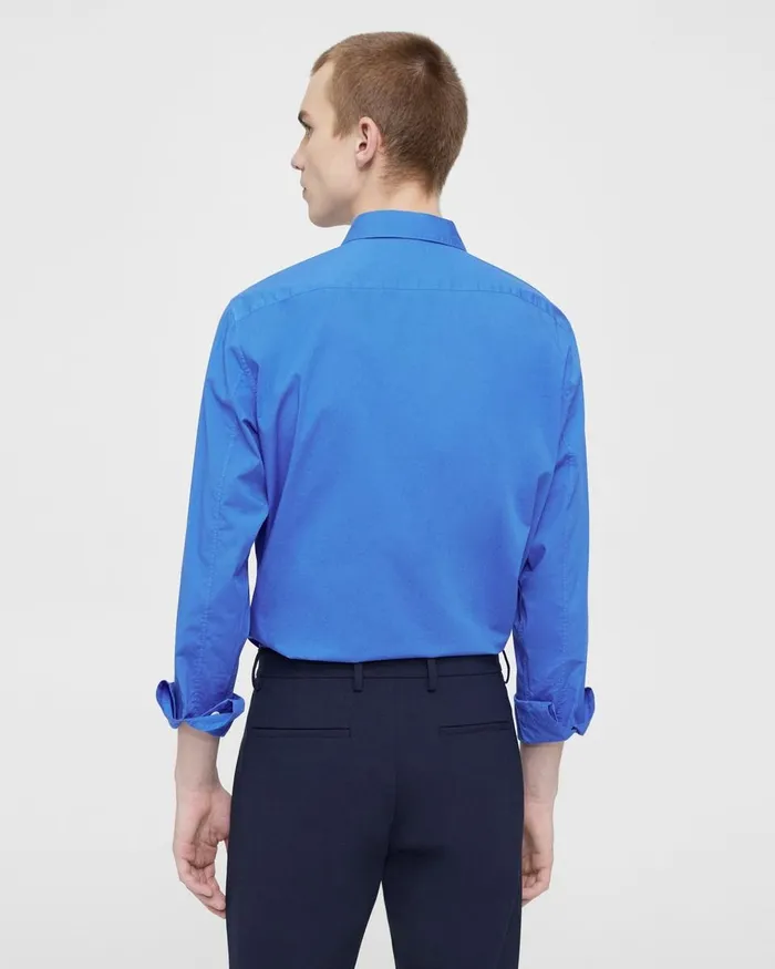 Men Theory Shirts Irving Shirt In Cotton Palace Blue