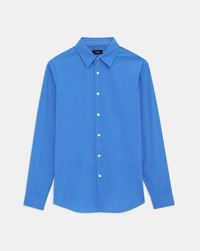 Men Theory Shirts Irving Shirt In Cotton Palace Blue