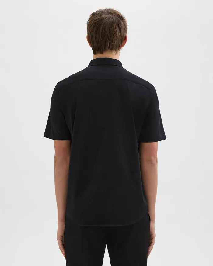 Men Theory Shirts Irving ShortSleeve Shirt In Structure Knit Black