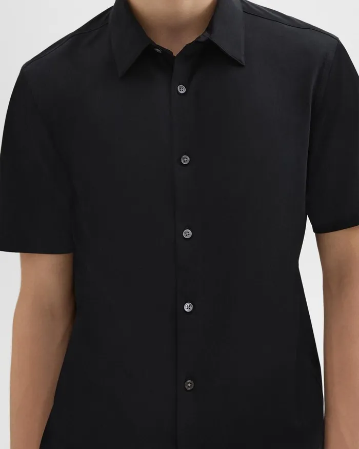 Men Theory Shirts Irving ShortSleeve Shirt In Structure Knit Black