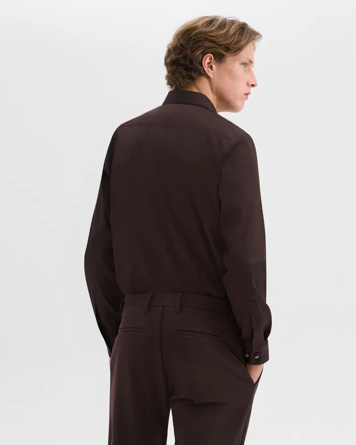 Men Theory Shirts Sylvain Shirt In Good Cotton Hickory