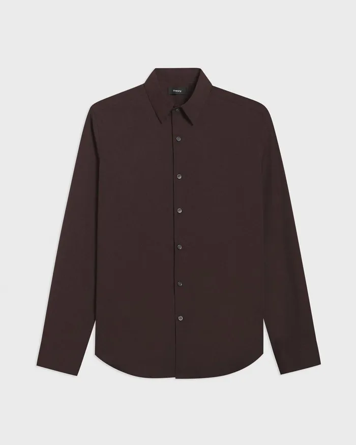 Men Theory Shirts Sylvain Shirt In Good Cotton Hickory