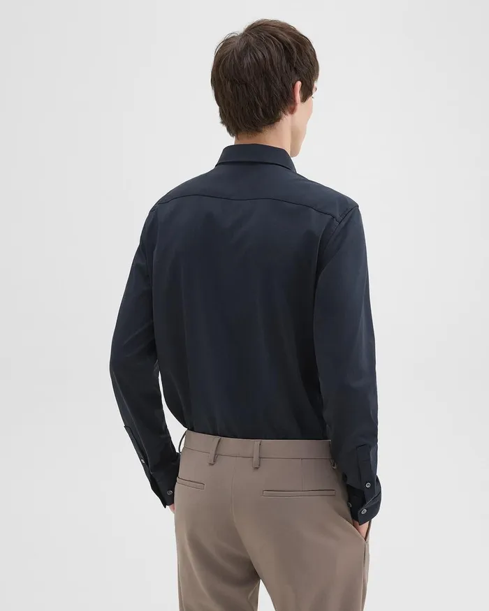 Men Theory Shirts Sylvain Shirt In Structure Knit Eclipse