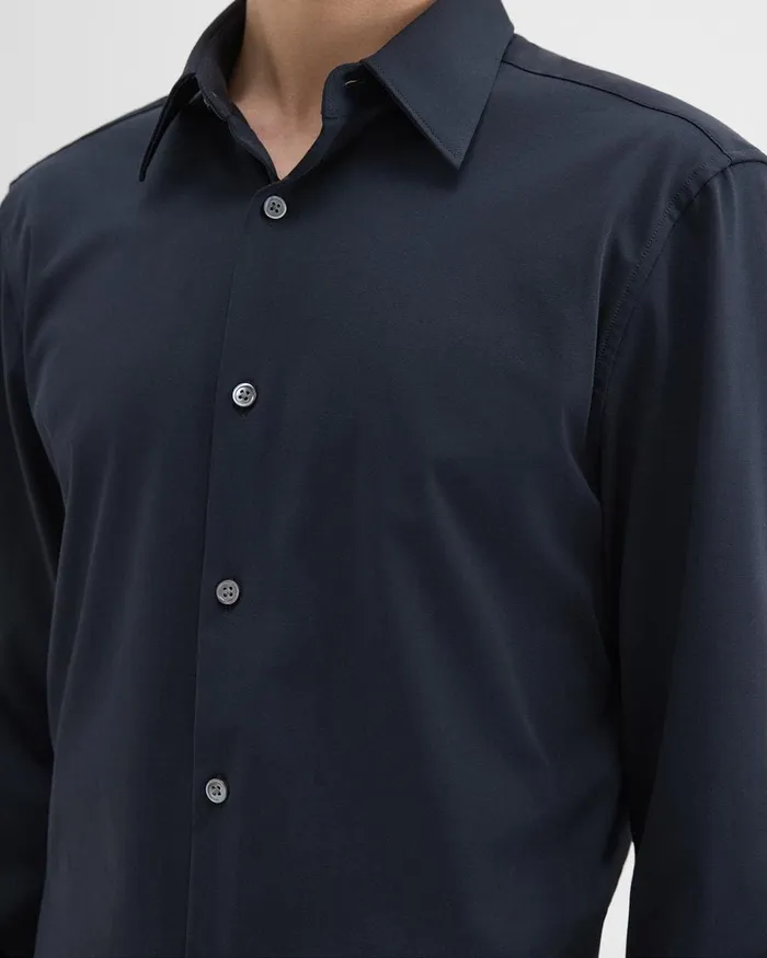 Men Theory Shirts Sylvain Shirt In Structure Knit Eclipse