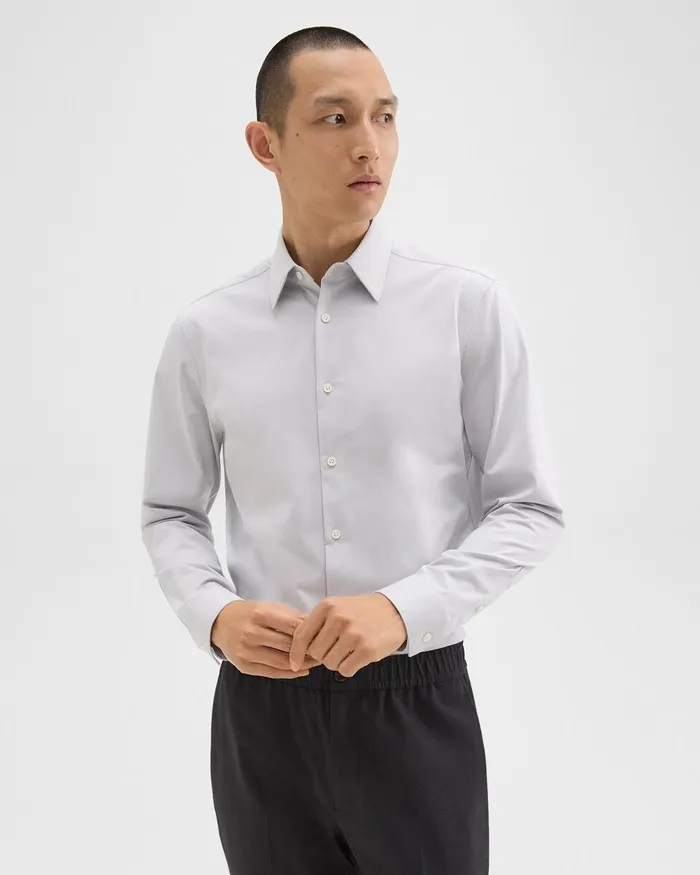 Men Theory Shirts Sylvain Shirt In Structure Knit Vapor