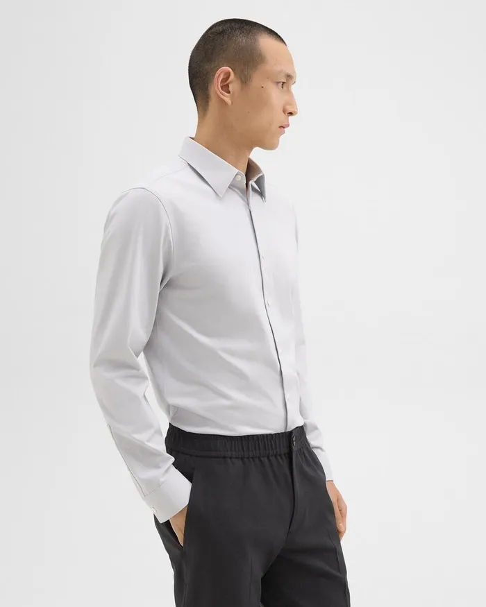 Men Theory Shirts Sylvain Shirt In Structure Knit Vapor